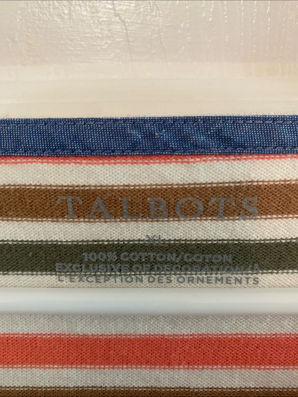 Talbots Authentic XL Striped Long Sleeve Tee Heavy Premium 💯 Cotton Fall Winter - Picture 3 of 12